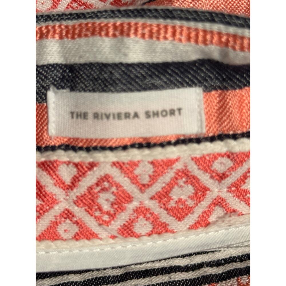 LOFT Riviera Jacquard Stripe Shorts Size 6 Tassel Tie Cotton Blend Boho - Picture 9 of 12